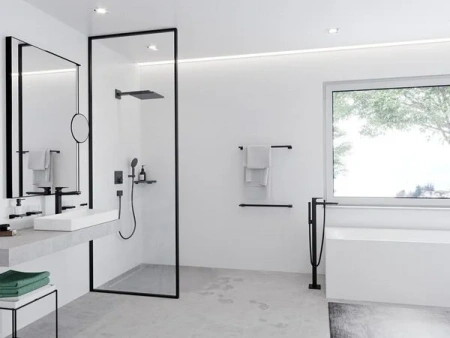 Фото напольный смеситель для ванны hansgrohe metropol 32532670