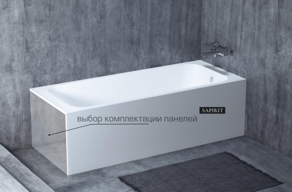 Фото ванна из искусственного камня salini orlando kit 102111g 170x70 см sapirit - глянцевая
