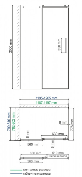 Фото душевое ограждение wasserkraft alme 120x80 см 15r06