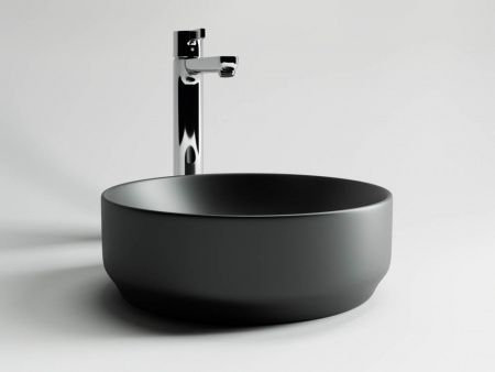 Фото раковина накладная ceramicanova element 35.5 см, цвет: черный cn6007