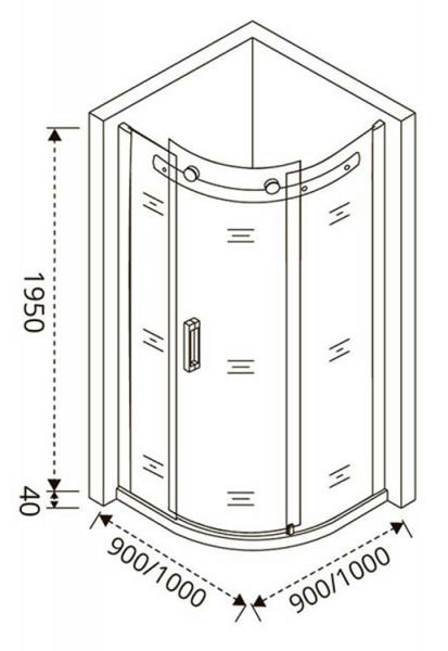 Фото душевое ограждение good door galaxy r-100-c-ch 100 см гл00007