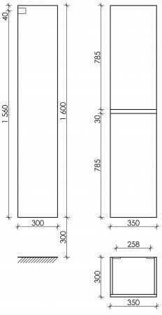 Фото пенал подвесной sancos urban 35 см pur35w