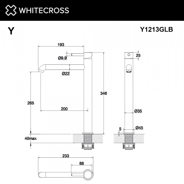 Фото смеситель для раковины whitecross y y1213glb, цвет: золото