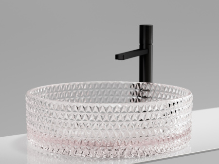 Фото раковина накладная ceramicanova cristal 36 см, цвет: розовый cn6061