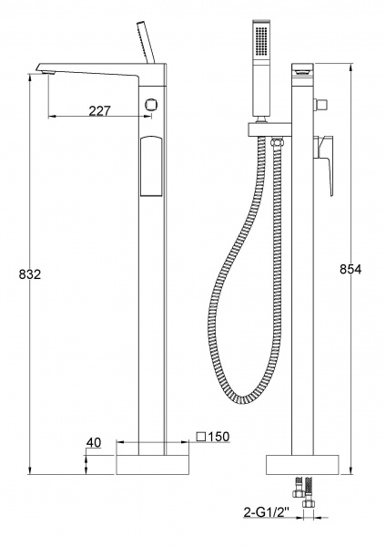 Фото напольный смеситель belbagno arlie arl-fmta-crm