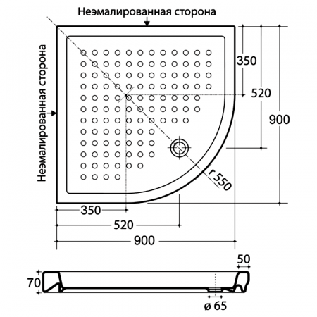 Фото поддон migliore 90x90 см ml.pda-28.400.bi