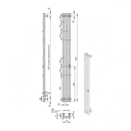 Фото электрический полотенцесушитель indigo style 3 pro 150/13 lspre150-13gfmrt