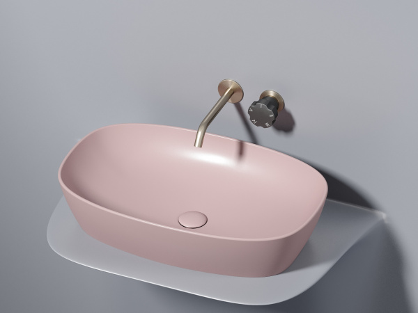 Фото раковина накладная ceramicanova element 60 см, цвет: розовый cn6049mp