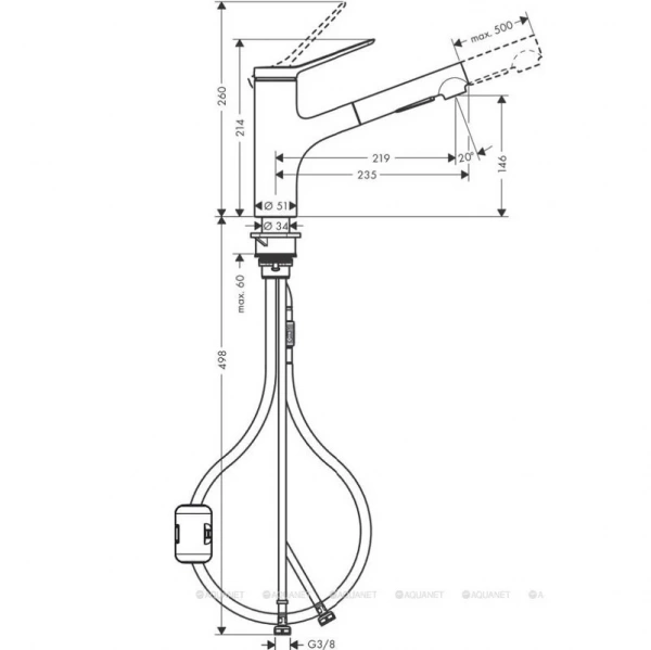 Фото смеситель для кухонной мойки hansgrohe zesis 74800800