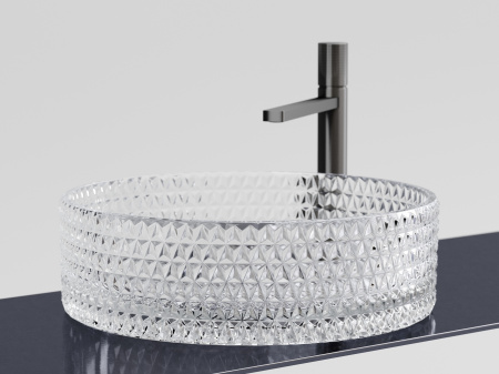 Фото раковина накладная ceramicanova cristal 36 см, цвет: прозрачный cn6062