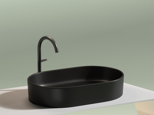Фото раковина накладная ceramicanova element 60.8 см, цвет: черный cn6048mb