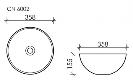 Фото раковина накладная ceramicanova element 35.8 см, цвет: белый cn6002