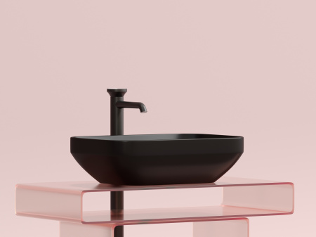 Фото раковина накладная ceramicanova element 50 см, цвет: черный cn6055mb