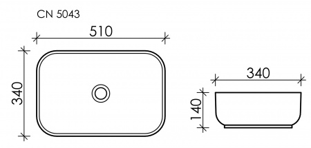 Фото раковина накладная ceramicanova element 51 см, цвет: белый cn5043