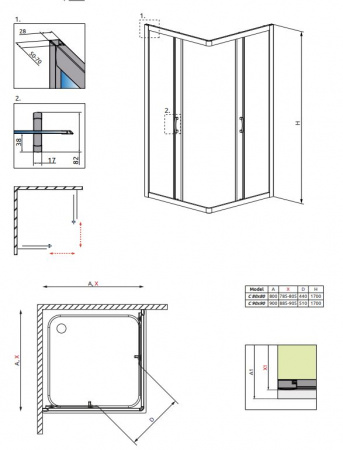 Фото душевое ограждение radaway premium plus c 90x90 см 30451-01-01n