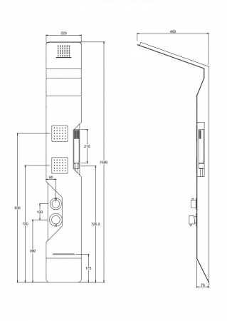 Фото душевая панель с гидромассажем taliente a05 ta-g-a05b/bb+s