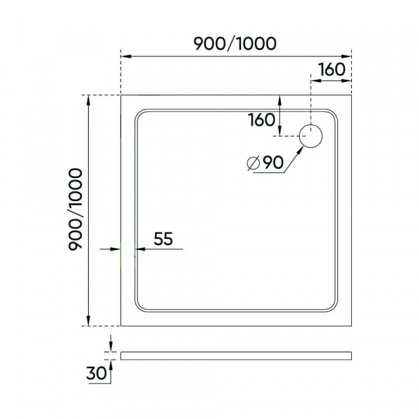 Фото поддон veconi tezeo stone tz-08 100x100 см tz08-100k-01-19c3