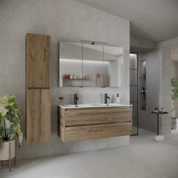 Фото тумба под раковину sancos libra 120 см, цвет: дуб чарльстон lb120-2ech