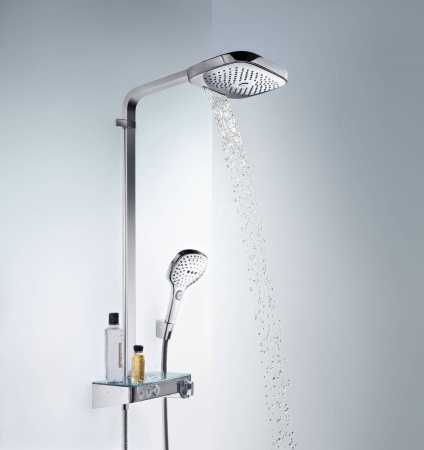 Фото душевая стойка hansgrohe raindance select e 300 3jet showerpipe 27127000
