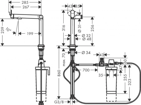 Фото смеситель для кухонной мойки hansgrohe aqittura 76802670