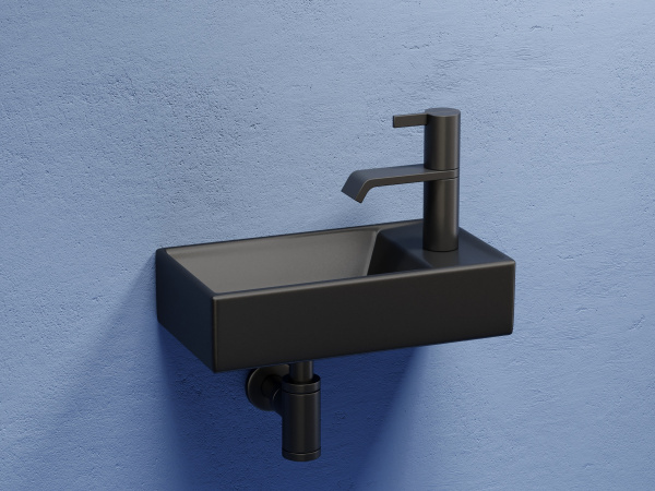 Фото раковина подвесная ceramicanova element 41.7 см, цвет: черный cn6051lmb