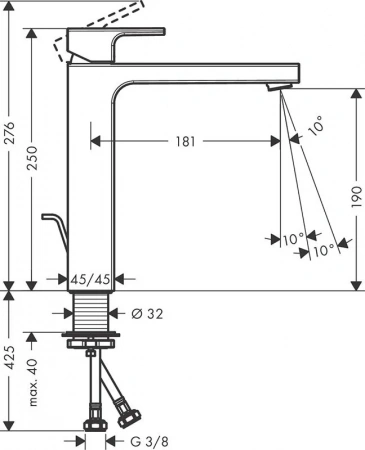 Фото смеситель для раковины hansgrohe vernis shape 71590000