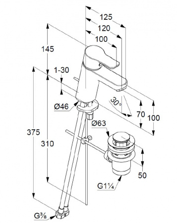 Фото смеситель для раковины kludi pure&easy 372820565