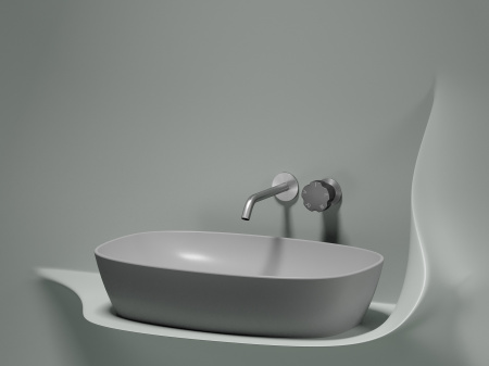 Фото раковина накладная ceramicanova element 60 см, цвет: серый cn6049msg