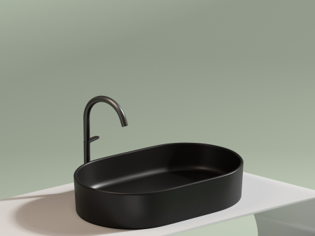 Фото раковина накладная ceramicanova element 60.8 см, цвет: черный cn6048mb
