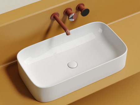 Фото раковина накладная ceramicanova element 70.5 см, цвет: белый cn6054