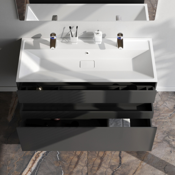 Фото тумба под раковину am.pm inspire v2.0  120 см цвет: графит m50afhx1203gm