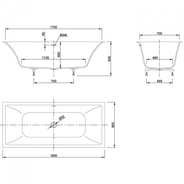 Фото ванна из искусственного камня knief shape 180x80 см 0600-750-01