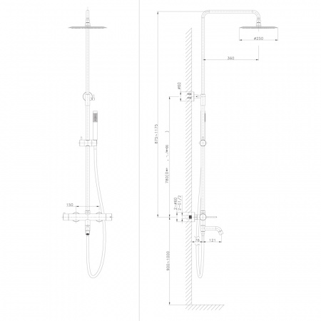 Фото душевая стойка raiber graceful rpb-006