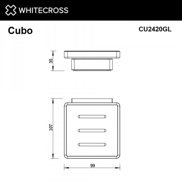 Фото мыльница подвесная whitecross cubo cu2420gl, цвет: золото