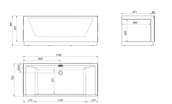 Фото акриловая ванна 1marka aima neo 170x75 см 01нео1775с2