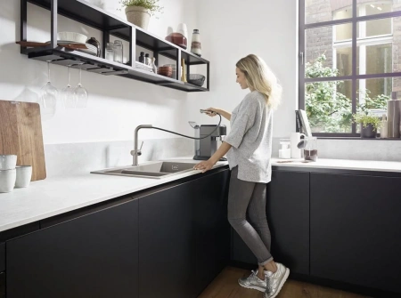 Фото смеситель для кухонной мойки hansgrohe talis 72808800