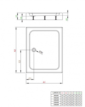Фото поддон акриловый radaway laros d compact 80x120 см sld81217-01