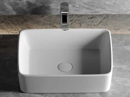 Фото раковина накладная ceramicanova element 48 см, цвет: белый cn6037