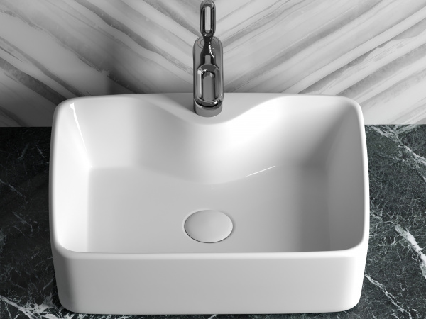 Фото раковина накладная ceramicanova element 48 см, цвет: белый cn6033