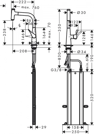 Фото смеситель для кухонной мойки hansgrohe metris select 73802800