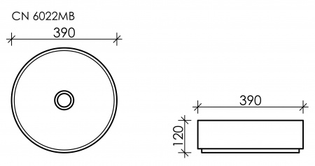 Фото раковина накладная ceramicanova element 39 см, цвет: черный cn6022mb